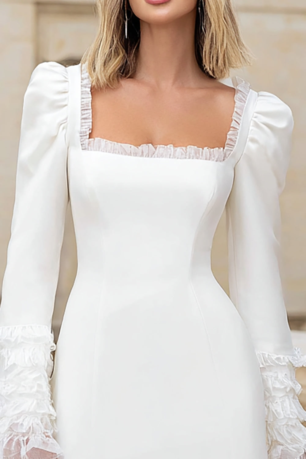 white ruffle bridal shower dress Ivory Strapless Ruffle Mini Dress