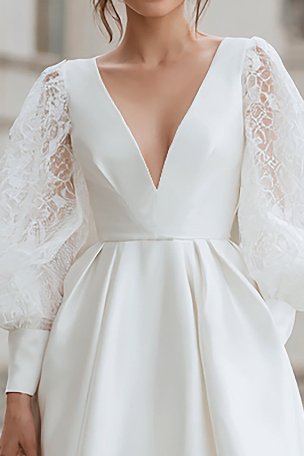 short ivory formal dress Round Neck Short Ivory Lace Prom Dresses, Short Ivory Lace Formal Grad jbydress