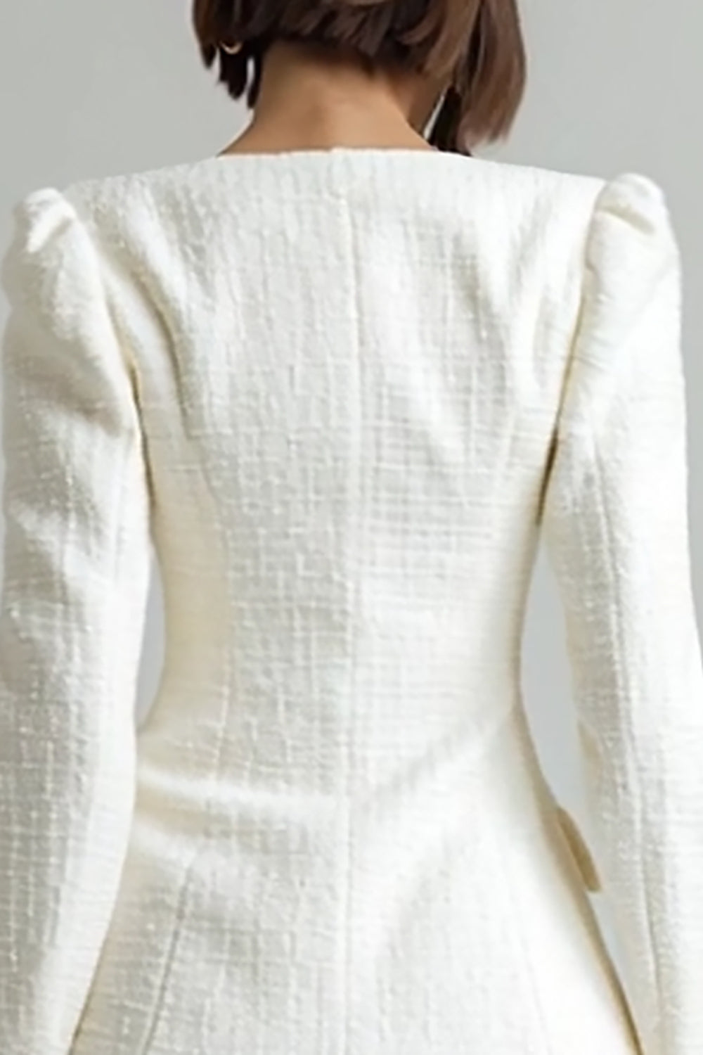 Ivory Tweed 2 Piece Single Breasted Short Homecoming Outfits