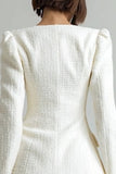 Ivory Tweed 2 Piece Single Breasted Short Homecoming Outfits