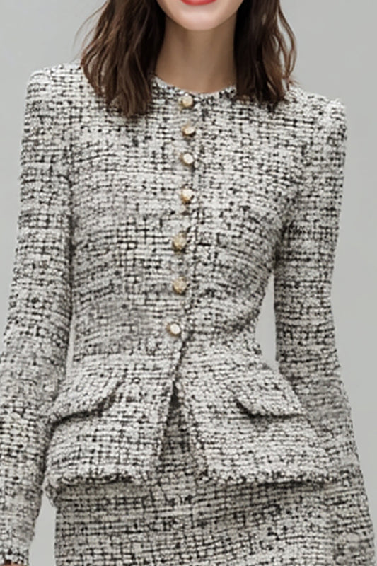Grey 2 Piece Pencil Single Breasted Short Homecoming Outfits