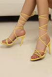Golden Strappy Gladiator Stiletto High Heel Sandals