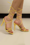 Golden Strappy Gladiator Stiletto High Heel Sandals