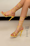 Golden Strappy Gladiator Stiletto High Heel Sandals
