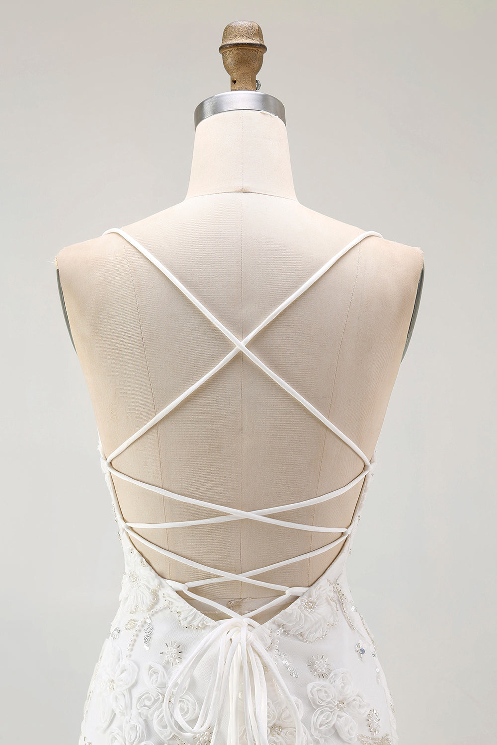 Sparkly White Tight Floral Short Homecoming Dress with Beading