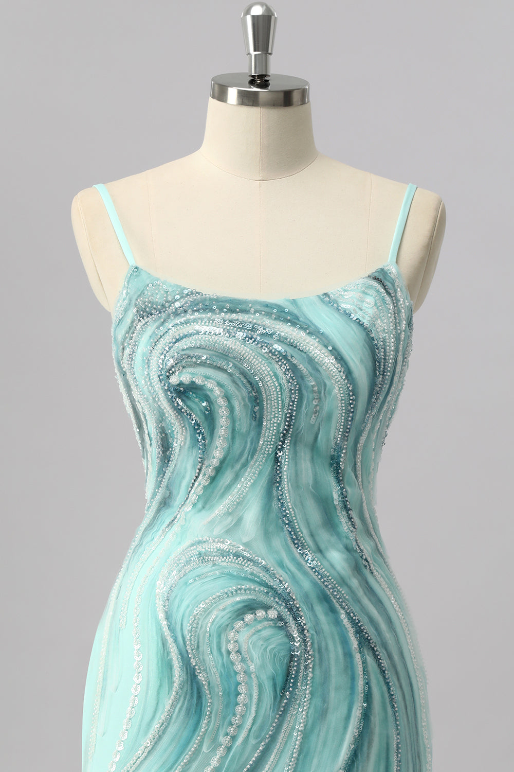 Sparkly Green Beaded Tight Short Homecoming Dress with Slit
