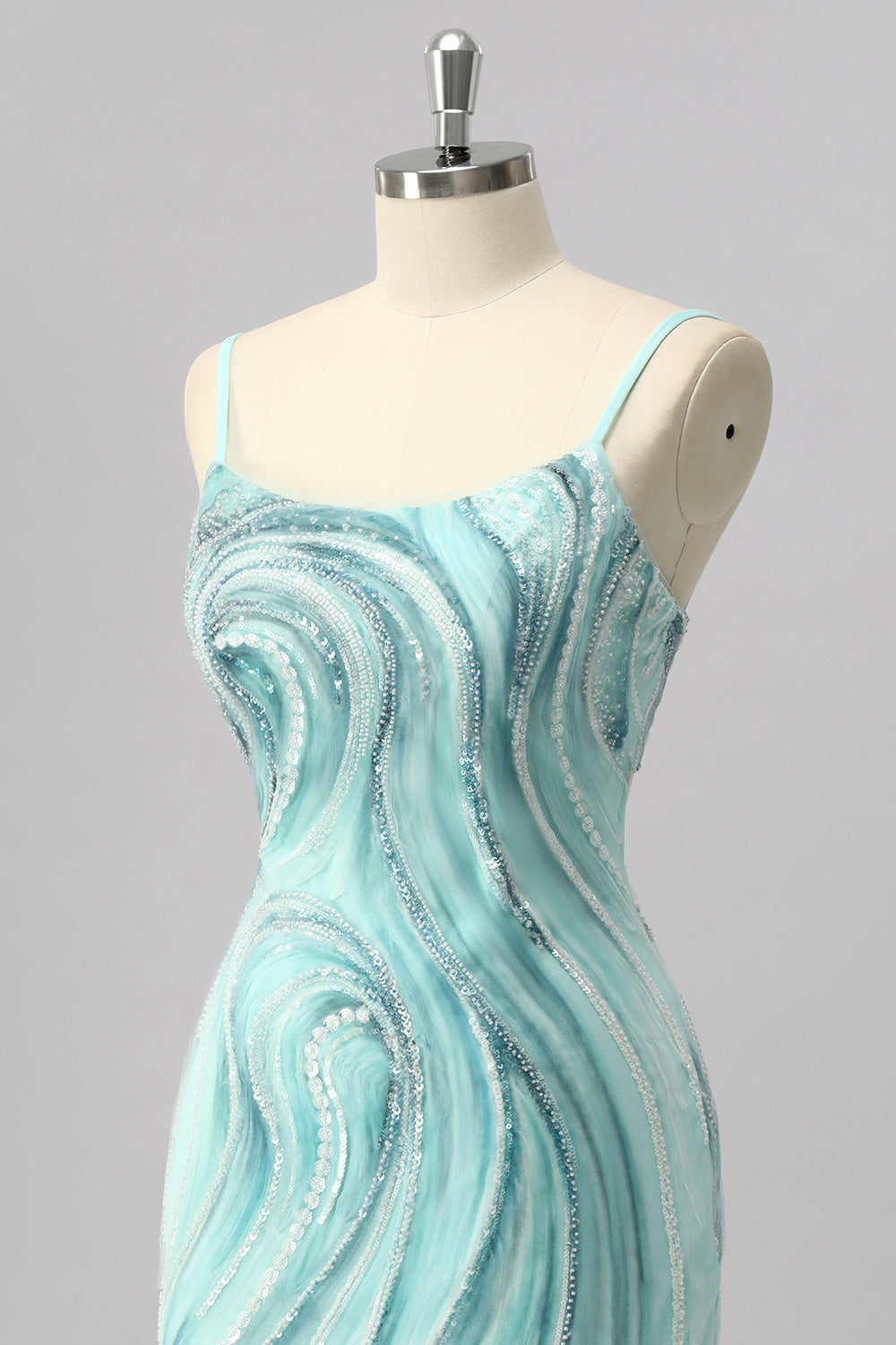Sparkly Green Beaded Tight Short Homecoming Dress with Slit