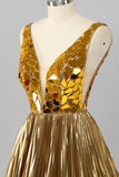 Sparkly Golden A Line Mirror Short Homecoming Dress
