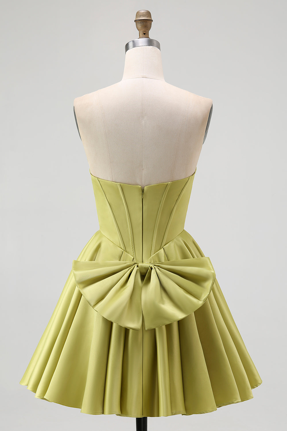 Sparkly Green Sweetheart Satin A-Line Short Homecoming Dress with Beading