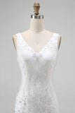 Sparkly White V-Neck Tight Short Homecoming Dress with Beading
