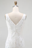 Sparkly White V-Neck Tight Short Homecoming Dress with Beading