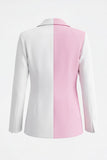 Coral Ivory Peak Lapel 2 Piece Patchwork Prom Suits with Pockets
