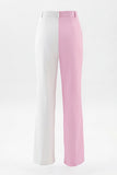 Coral Ivory Peak Lapel 2 Piece Patchwork Prom Suits with Pockets