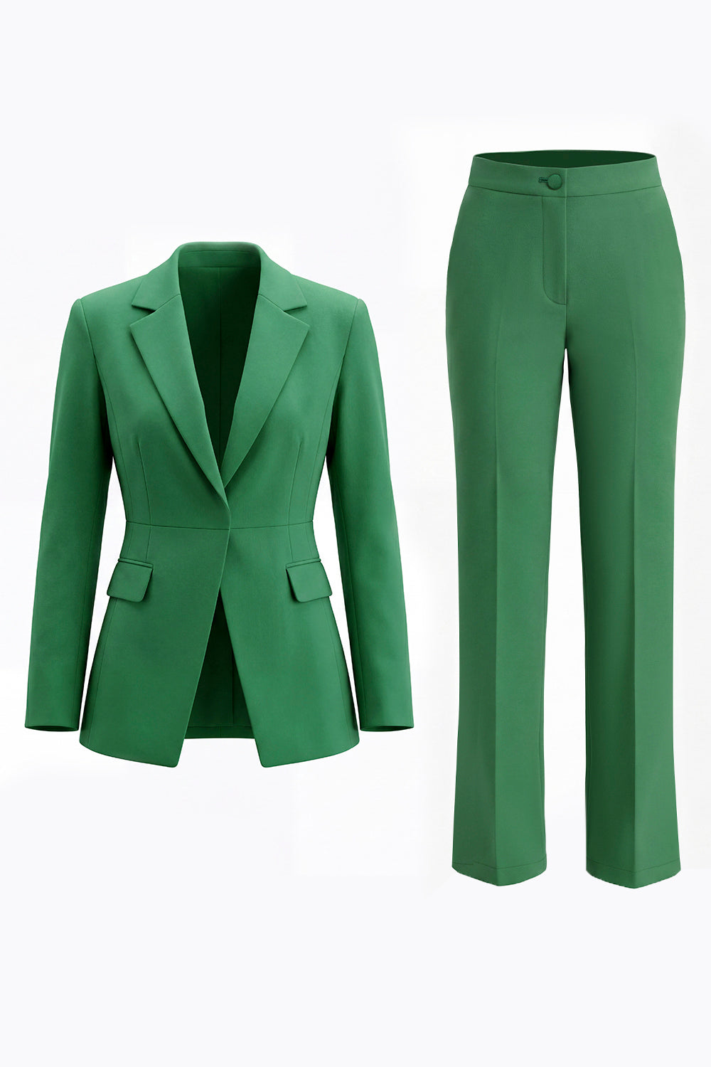 2 Piece Red Notched Lapel Long Sleeves Prom Suits with Pockets