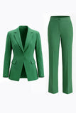 2 Piece Red Notched Lapel Long Sleeves Prom Suits with Pockets