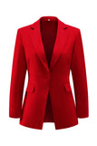Red Notched Lapel 2 Piece Prom Suits with Pockets