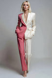 2 Piece Coral Ivory Peak Lapel One Button Long Sleeves Prom Suits