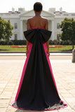Fuchsia Mermaid Strapless Long Prom Dress with Bow