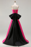 Fuchsia Mermaid Strapless Long Prom Dress with Bow