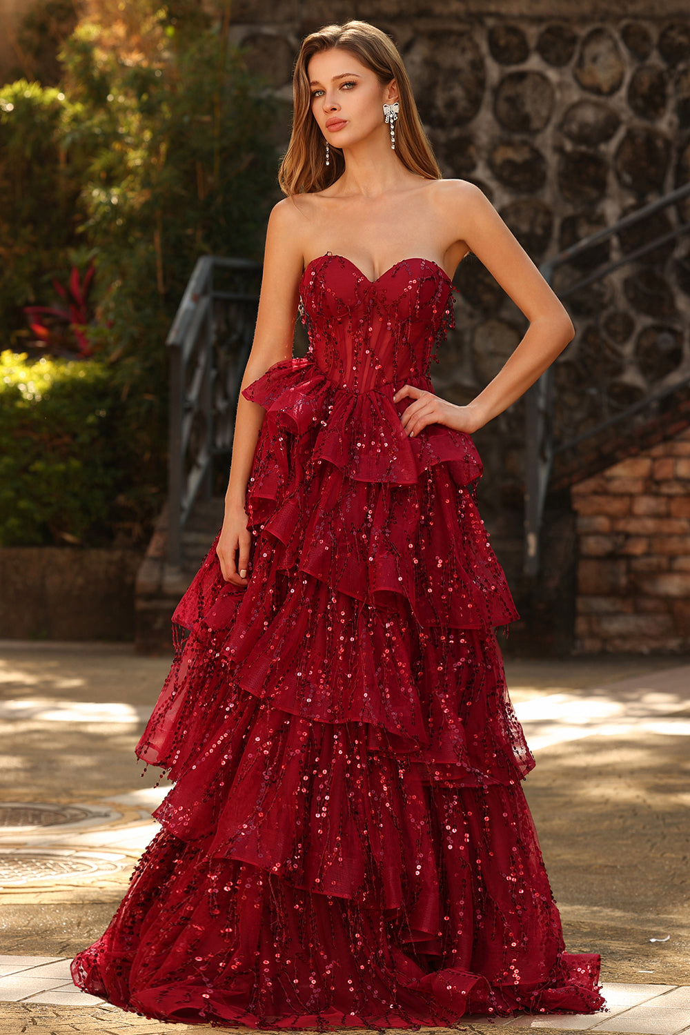 burgundy red formal dress Top Picks Burgundy Formal Dresses main image 0