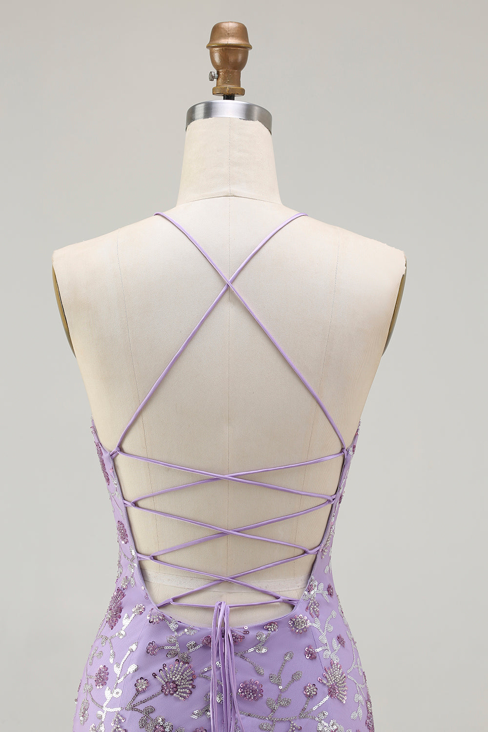 Sparkly Champagne Floral Mermaid Long Prom Dress with Slit