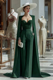 Cabernet Sparkly Long Sleeves Mother of the Bride Jumpsuits with Pockets