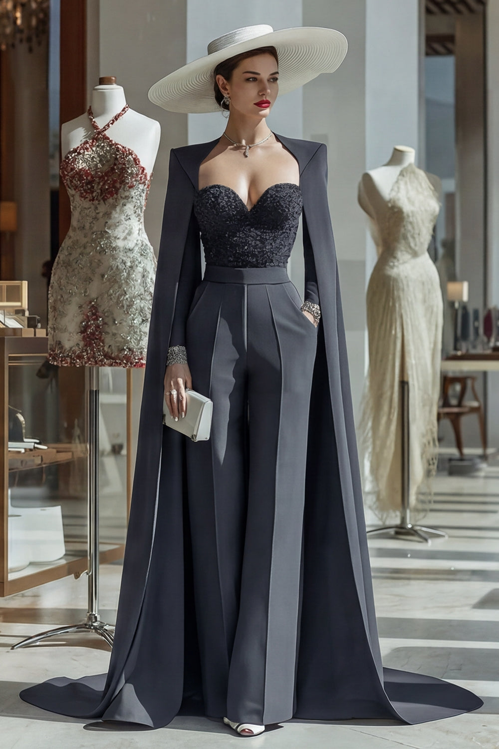 maternity sage green bridesmaid dress A-line/Princess Queen Anne Neckline Ankle-Length Pleated Mother of the main image 1