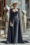 Cabernet Sparkly Long Sleeves Mother of the Bride Jumpsuits with Pockets