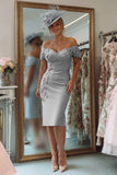 Blush Pink Floral Bodycon Off the Shoulder Midi Mother of the Bride Dress