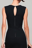 Simple Black Boat Neck Mermaid Long Formal Dress