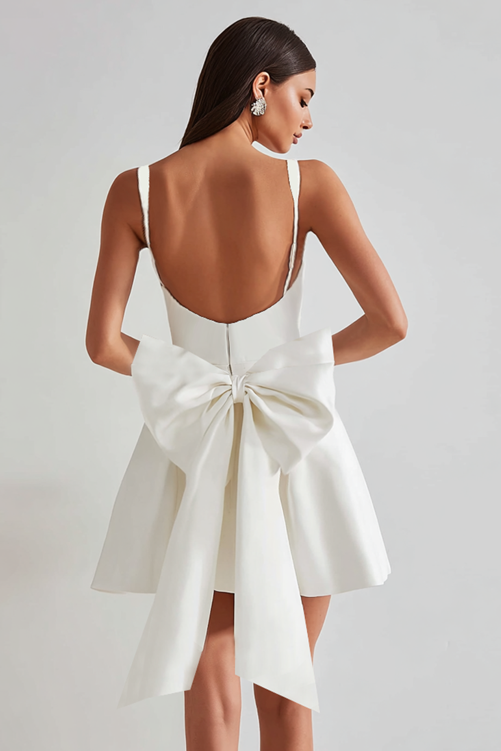 Simple Sky Blue Square Neck A Line Short Homecoming Dress with Bow
