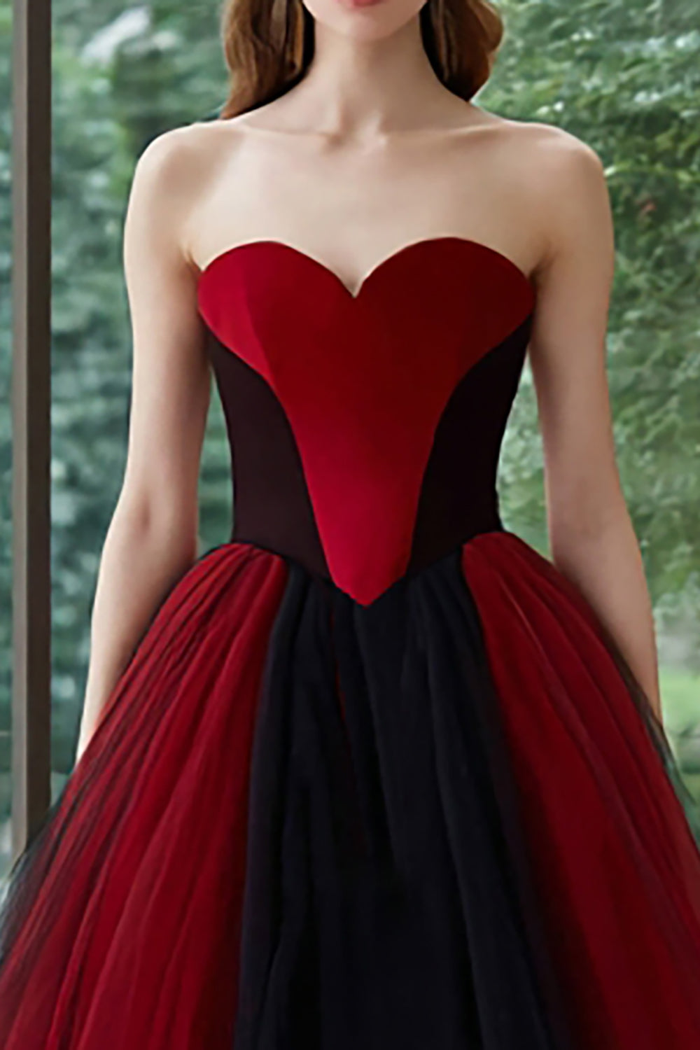 Zapakasa Women Black and Red Tulle Long Formal Dress Ball Gown Sweetheart Military Ball Dress Zapakasa Women Black and Red Tulle Long Formal Dress Ball Gown Sweetheart Military Ball Dress