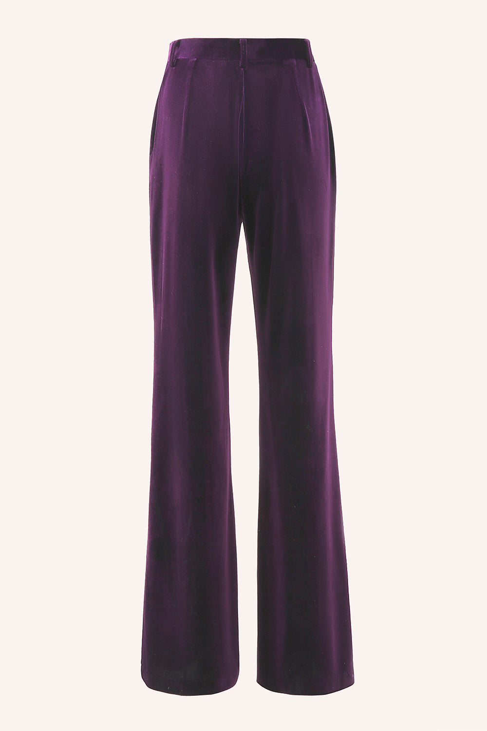 2 Piece Plum Velvet Peak Lapel Long Sleeves Prom Suits with Pockets