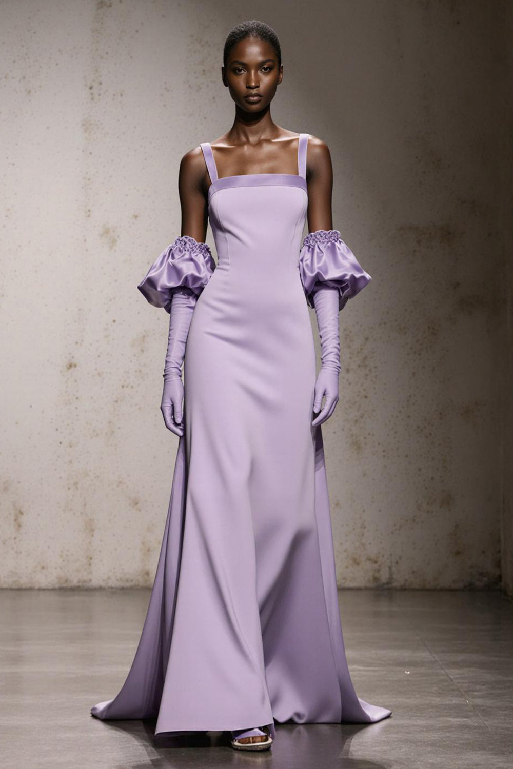 Light Purple Thick Straps Mermaid Long Formal Dress