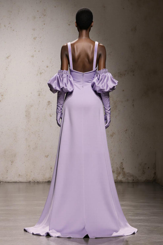 Light Purple Thick Straps Mermaid Long Formal Dress