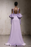 Light Purple Thick Straps Mermaid Long Formal Dress