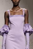 Light Purple Thick Straps Mermaid Long Formal Dress