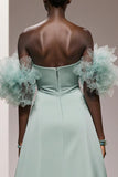 Mint Green Strapless Satin Mermaid Long Formal Dress