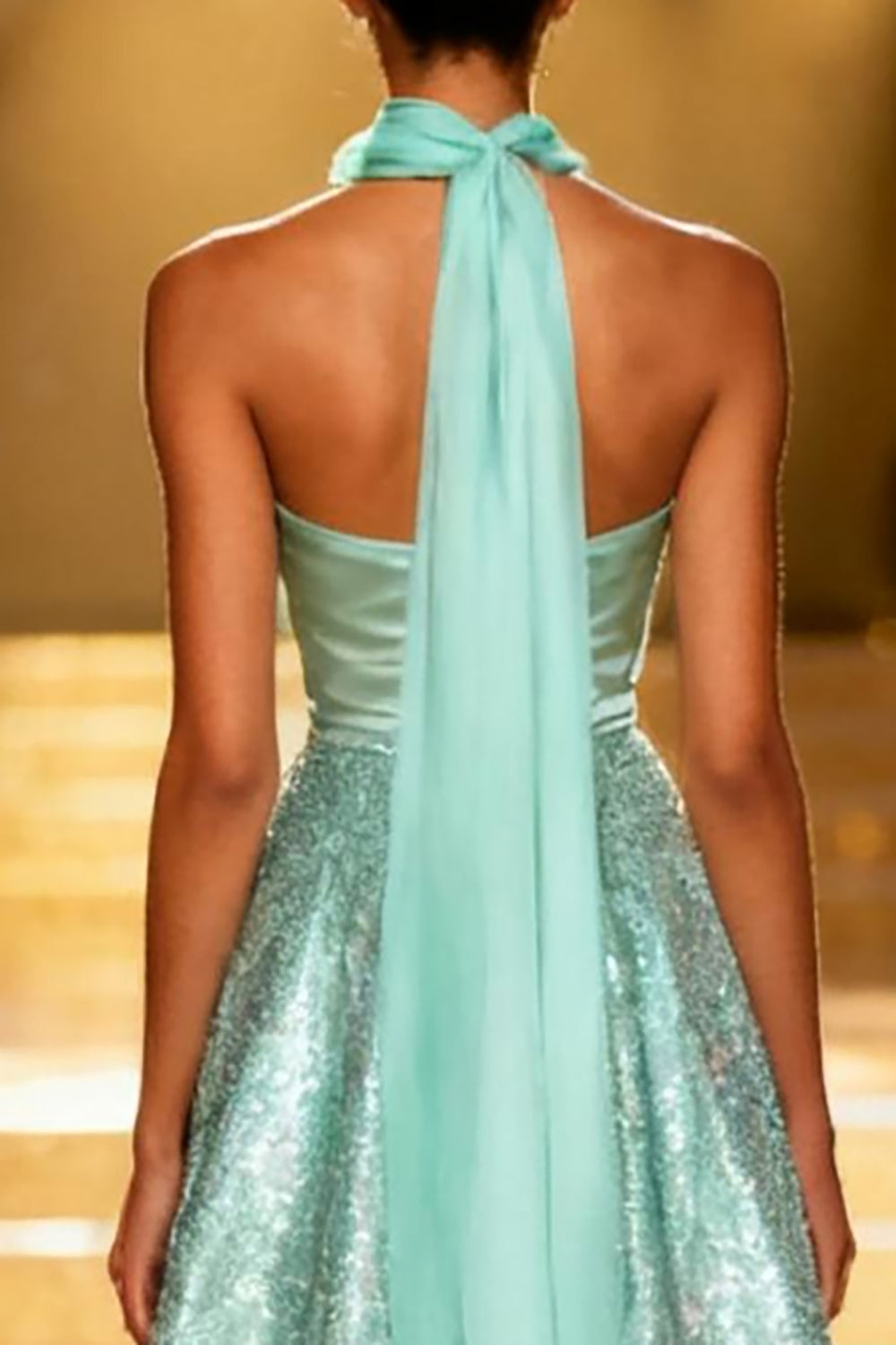 Sparkly Mint Green A Line Strapless Sequin Long Pageant Dress