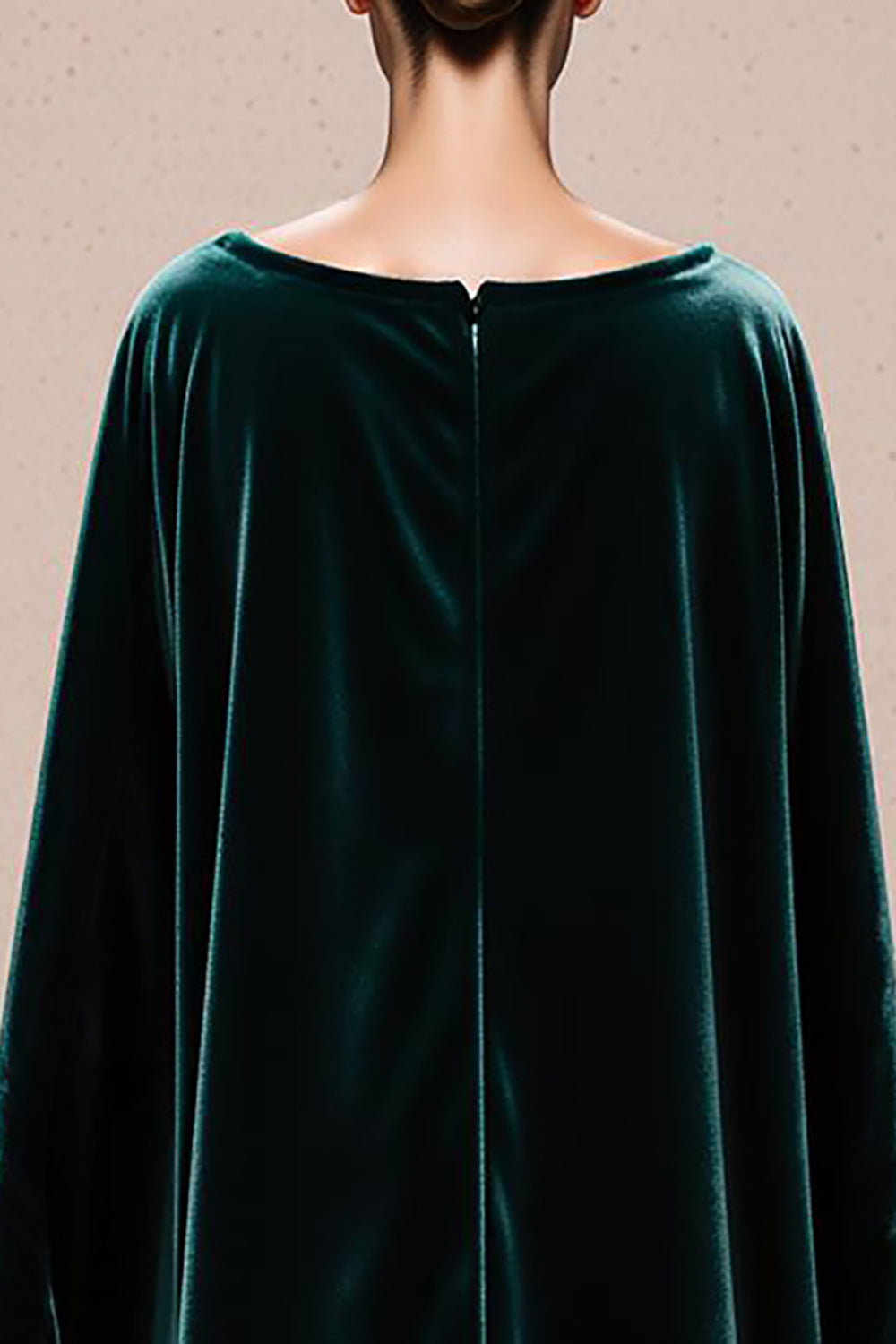 Dark Green Velvet Boat Neck Long Formal Dress with Cape
