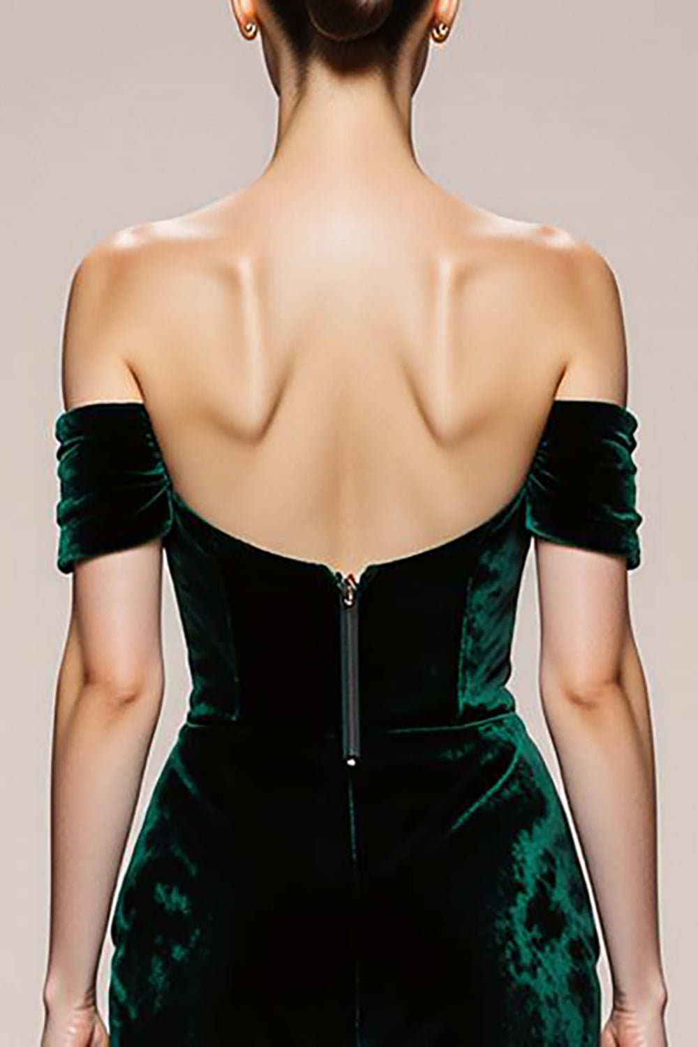 Simple Dark Green Velvet Mermaid Long Formal Dress