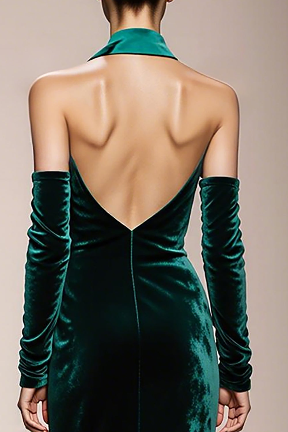 Zapakasa Women Dark Green Velvet Long Formal Dress with Slit Halter Mermaid Holiday Party Dress Zapakasa Women Dark Green Velvet Long Formal Dress with Slit Halter Mermaid Holiday Party Dress