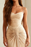 Ivory Mermaid Ruched Long Formal Dress