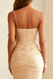Ivory Mermaid Ruched Long Formal Dress