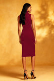 Black Bodycon High Neck Midi Cocktail Dress