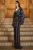 Sparkly Navy Sheath V-Neck Sequins Long Sleeves Mother of the Bride Dress