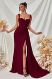 Simple Black Mermaid Long Prom Dress with Side Cape