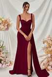 Simple Black Mermaid Long Prom Dress with Side Cape