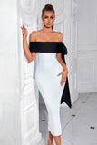White Off the Shoulder Mermaid Prom Dress with Slit