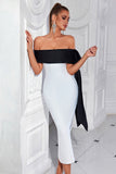 White Off the Shoulder Mermaid Prom Dress with Slit